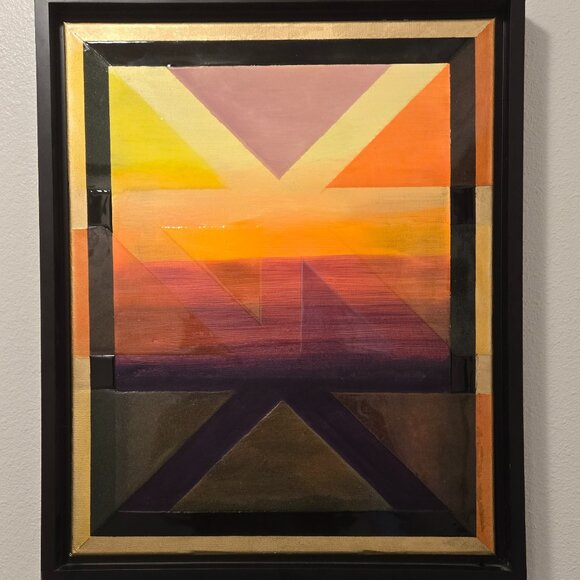 Saint X Gallery Other - ORIGINAL Painting- PRISM- 16" X 20" Modern, Surrealism, Abstract texture